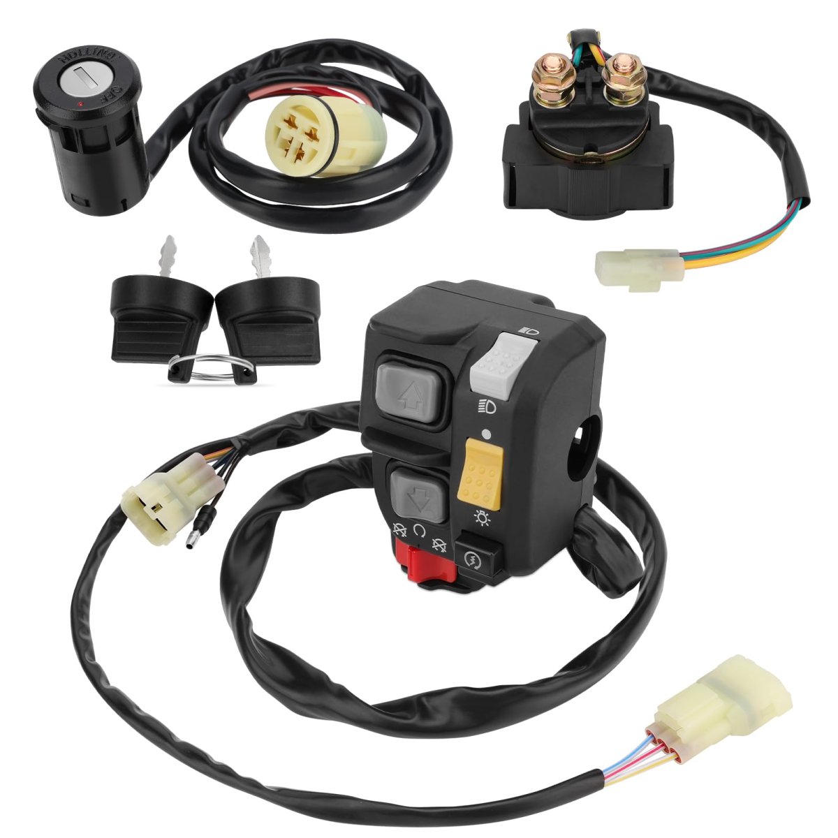 Handlebar Key Starter Relay Switch Kit For Honda Foreman 450 Es Trx450fe 1998-2004 Electric Shift 35020-hn0-a11 35100-hn0-a02
