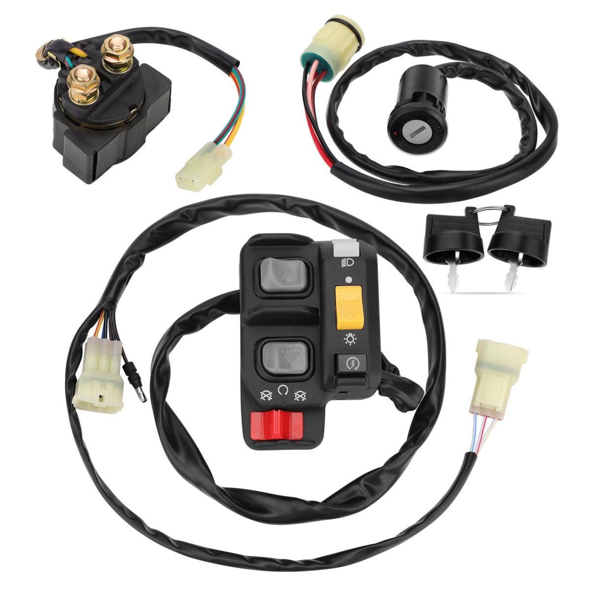 Handlebar Key Starter Relay Switch Kit For Honda Foreman 450 Es Trx450fe 1998-2004 Electric Shift 35020-hn0-a11 35100-hn0-a02