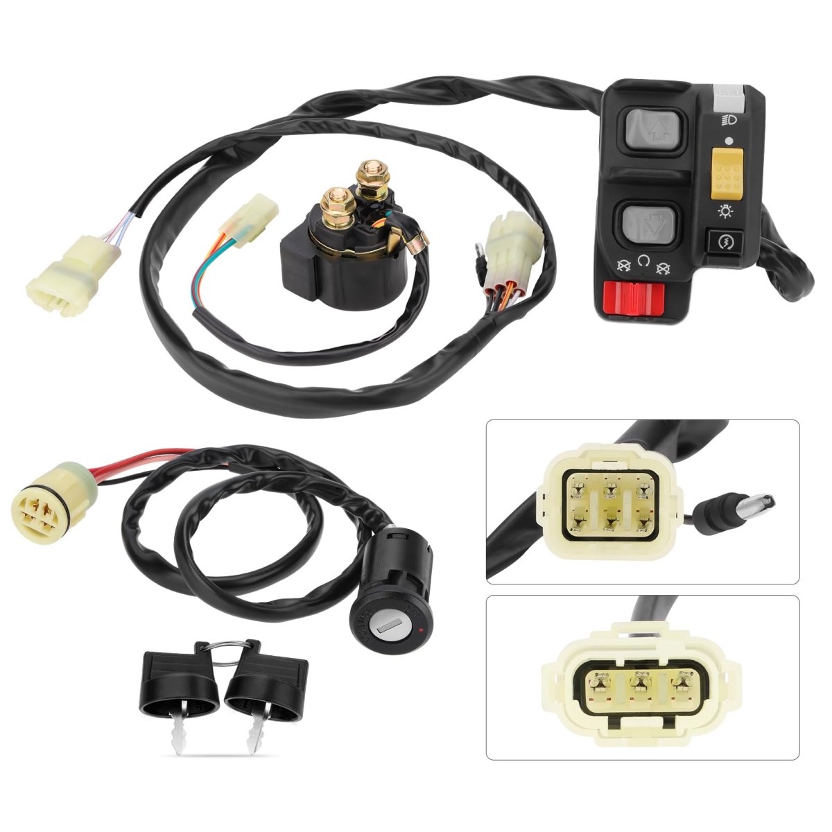 Handlebar Key Starter Relay Switch Kit For Honda Foreman 450 Es Trx450fe 1998-2004 Electric Shift 35020-hn0-a11 35100-hn0-a02
