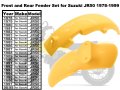 Jr50 Front And Rear Fender Set For Suzuki Jr 50 1978 To 1999 Yellow 63111-04411-25y 53111-04420-25y