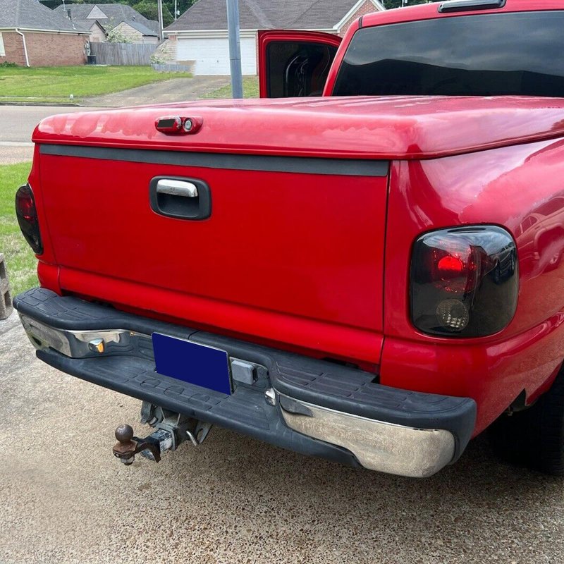 Pair Tail Light For 1999-2004 Chevy Silverado Gmc Sierra Stepside Rear Brake Lamp Black Housing Smoke Lens Without Bulbs