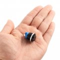 Uxcell Latching Metal Push Button Switch 16mm Mounting Dia 1no Spst Black Led Light High Round Head 1pcs