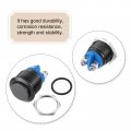 Uxcell Latching Metal Push Button Switch 16mm Mounting Dia 1no Spst Black Led Light High Round Head 1pcs