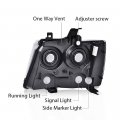 G-plus Headlights Compatible With 2007-2014 Chevy Suburban Tahoe 2007-2013 Avalanche Headlamp Passenger Side Clear Lens Black