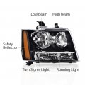 G-plus Headlights Compatible With 2007-2014 Chevy Suburban Tahoe 2007-2013 Avalanche Headlamp Passenger Side Clear Lens Black