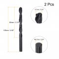 Uxcell 6542 High Speed Steel Straight Shank Twist Jobber Drill Bit Fully Ground Black Oxide Bits 8 7mm Diameter 125mm Total