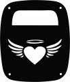 Jeeptails Angel Heart Tail Lamp Light Covers For Jeep Cj Or Yj And Tj Wranglers Black Set Of 2 