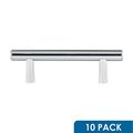 10 Pack Rok Hardware Contemporary 3 76mm Hole Centers Euro Style Chorme Pull Handle 4-9 16 116mm Overall Length 