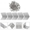 Tehaux 12pcs Corner Brace L Brackets Stainless Steel Bracket With 72pcs Screws