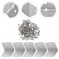 Tehaux 12pcs Corner Brace L Brackets Stainless Steel Bracket With 72pcs Screws