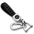 Srt-8 Logo In Black Braided Rope Style Genuine Leather Chrome Hook Key Chain