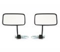 Black Cafe Bar End Motorcycle Mirror Set Rectangular