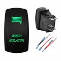 Bacautoparts Green Led Winch Isolator Rocker Switch 5 Pin On-off Toggle With Wires For Automotive Car Utv Atv Sxs Rv Camper