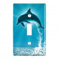 Leaping Dolphin Ocean Light Plastic Wall Decor Toggle Switch Plate Cover 