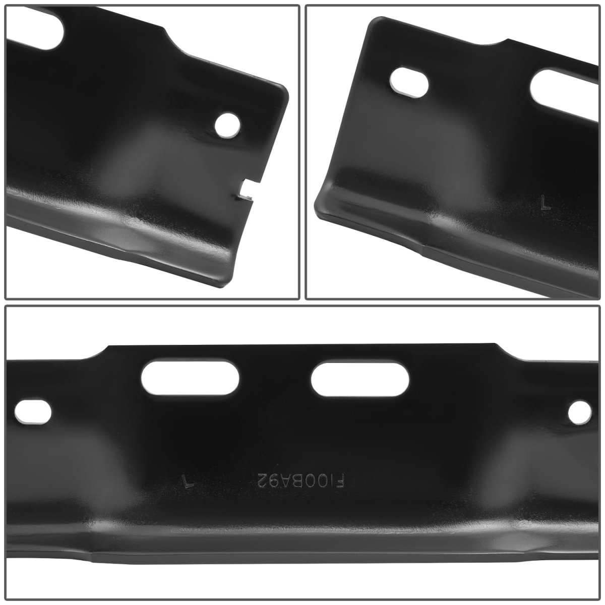 Fo1066108 Front Bumper Cover Support Bracket For Ford Bronco 1992 1996 And F 150 1997 Driver Left Side Polished Black Alloy