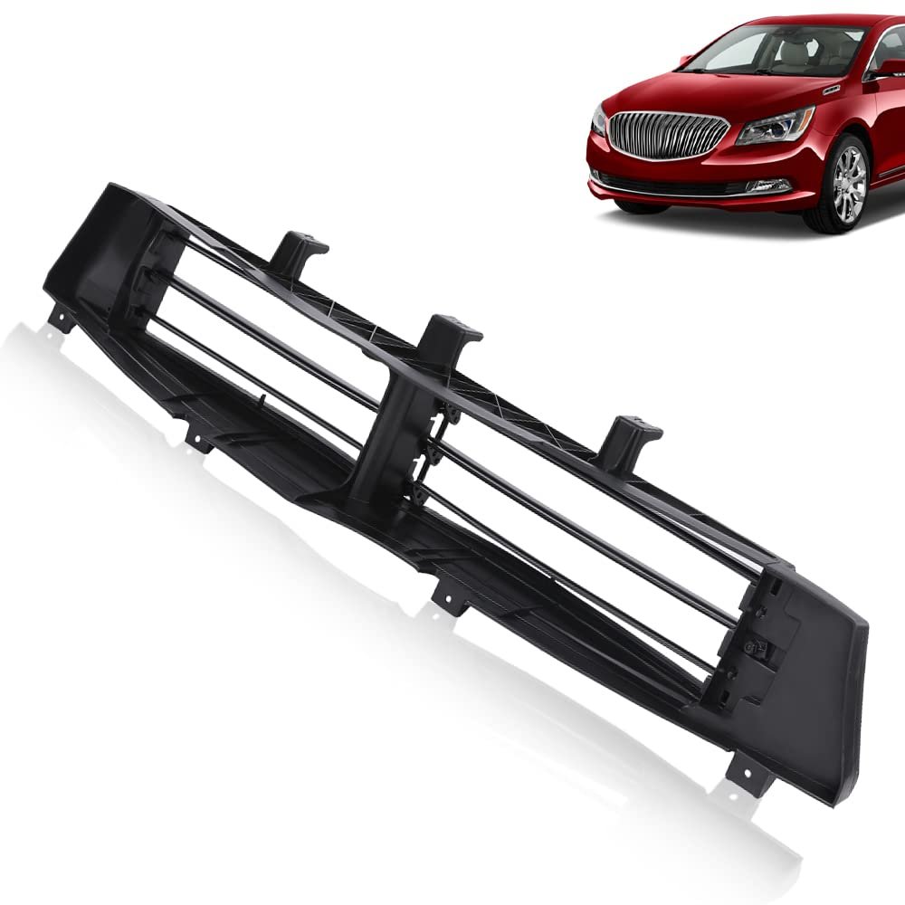 Front Bumper Grille Shutter For Buick Lacrosse Sedan 2014 2015 2016 Fits 26202080 Gm Black Plastic Replacement Part Without