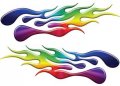 Weston Ink Reflective Extreme Flame Decals In Rainbow Colors 