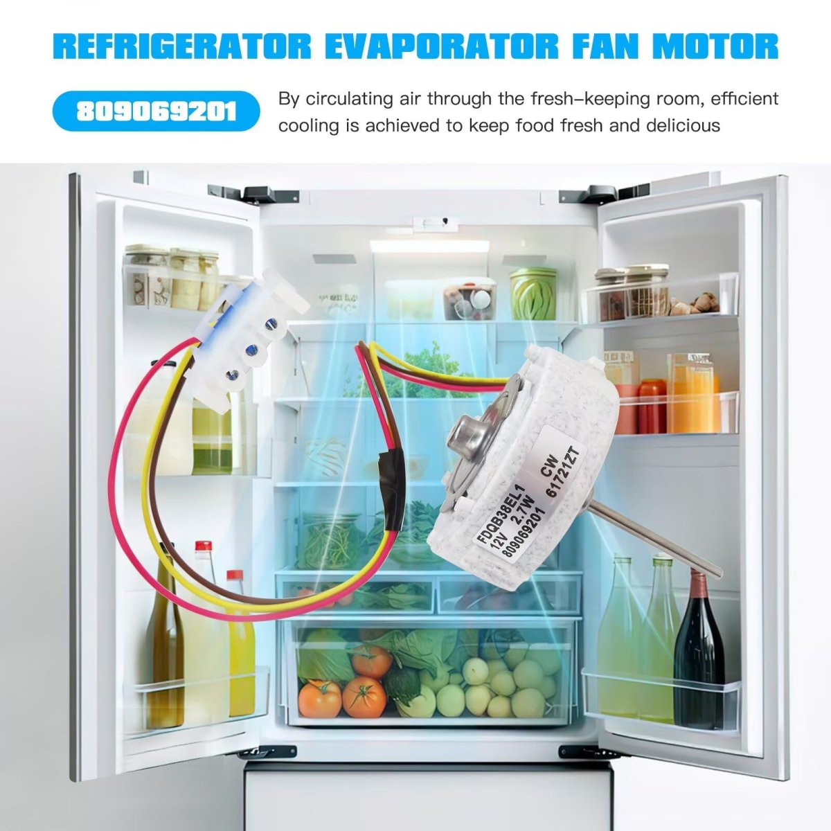 809069201 Eap11775846 Refrigerator Evaporator Fan Motor For Ken-more 253 7034941j 7041241b 7041241c 7041241d Replaces Ap6041795