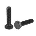 2pcs M6-1 X 25mm Left Hand Hex Head Bolt Black Oxide Carbon Steel Reverse Fully Threaded Fastener Screws Bolts For Machinery 