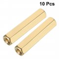Uxcell 10pcs Brass Straight Pcb Pillar Female Thread Hex Standoff Spacer M3x5x22mm