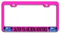 Caution You Are Being Monitored Alien Pink Metal License Plate Frame Heavy Duty Steel Tag Holder For Us And Canada Vehicles 12 