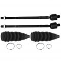 Ocpty New 4-piece For 2001-2006 Hyundai Santa Fe Front Inner Tie Rod End Steering Rack Boot 