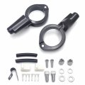Httmt- Front Gloss Black Turn Signal Relocation Kit Compatible With H-d Harle Fxd Dyna 2008-2017 P N Mt224-023-cd