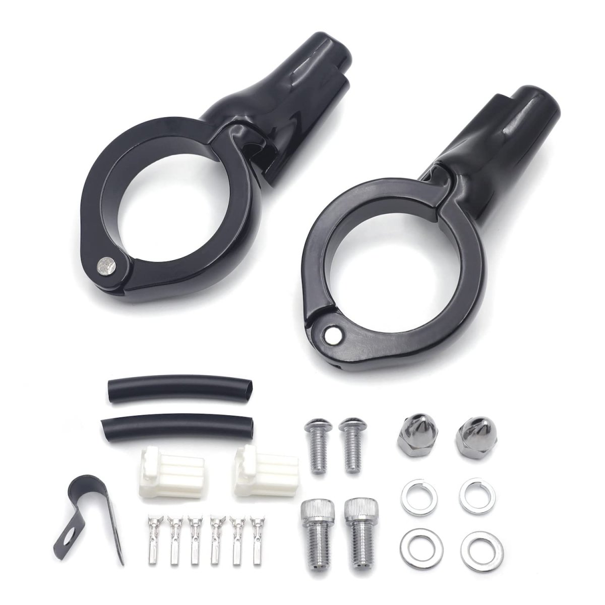 Front Gloss Black Turn Signal Relocation Kit For Harley Davidson Fxd Dyna 2008 To 2017 Replaces Part 69433 08a