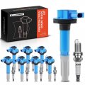 A-premium Ignition Coils And Spark Plugs Kits Compatible With Ford F-150 2011-2016 Mustang 2011-2015 5 0l 8-pc Set