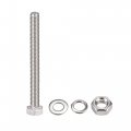 Uxcell M6 X 70mm Hex Head Screws Bolts Nuts Flat Lock Washers Kits 304 Stainless Steel Fully Thread Hexagon 6 Sets