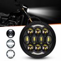 Dot Approved 80w 5-3 4 5 75 Round Led Projection Headlight Compatible With Dyna Street Bob Super Wide Glide Low Rider Night Rod