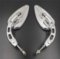 Httmt Mt383d- Chrome Skull Side Mirrors Compatible With H-d 1982-later All Models Except Vrscf 2014-later Flhtkse Flhrse6 Flhr