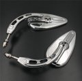 Httmt Mt383d- Chrome Skull Side Mirrors Compatible With H-d 1982-later All Models Except Vrscf 2014-later Flhtkse Flhrse6 Flhr