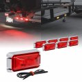 True Mods 8pc 2 5 Red Led Trailer Marker Light W Chrome Bezel Dot Fmvss 108 Sae P2pc Surface Mount Waterproof Ip67 Side Lights 