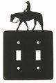 Lady Western Pleasure Rider Double Light Switch Plate Cover 