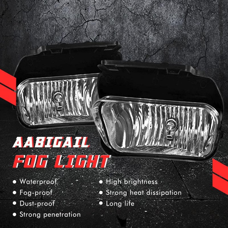 Driving Fog Lights Lamps Replacement For Chevy Silverado 2003 2004 2005 2006 2007 All Models Avalanche 2002-2006 Without Body