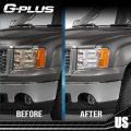 G-plus Front Headlight Lenses Cover Compatible With 2007-2013 Gmc Sierra 1500 2500hd 3500hd Left Right Side Replacement Pair
