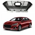Waltyotur Replacement For Hyundai Sonata 2018 2019 2020 Front Bumper Grill Grille Chrome Black 86350-c2ab0 86350c2ab0 86350