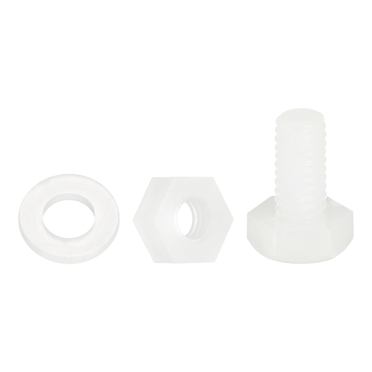 300 Pieces Nylon Hex Bolt Set M4 X 8mm Plastic Full Threaded Screws With Nuts And Flat Washers For Electronics Industrial
