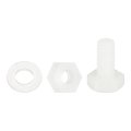 300 Pcs 100 Sets Nylon Hex Bolts M4 X 8mm Plastic Full Threaded Head Screws And Nuts With Flat Washers For Machinery 