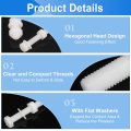 300 Pieces Nylon Hex Bolt Set M4 X 8mm Plastic Full Threaded Screws With Nuts And Flat Washers For Electronics Industrial