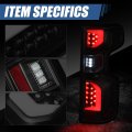 Auto Dynasty Rear Red Led Drl Tail Lights Brake Lamps With Reverse Compatible Chevy Silverado 1500 Wt Lt Ltd 2019-2024 Driver