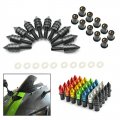Yibid 5mm 10pcs Universal Motorcycle Spike Bolts Screws Windscreen Windshield M5 Fairing License Plate Mounting Kit Nuts For