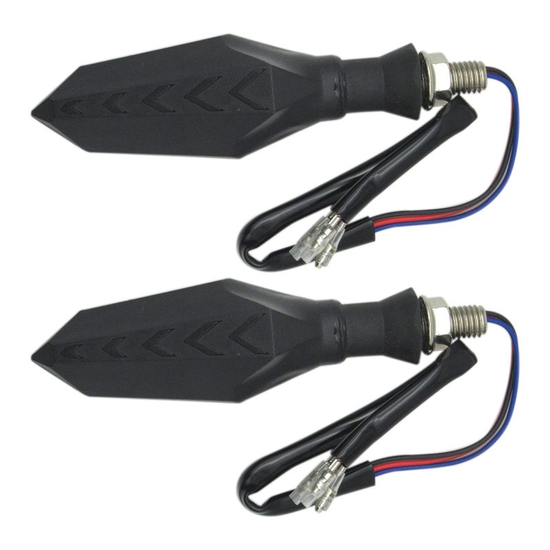 High Performance 2pcs Motorcycle 12 Led Flowing Turn Signal Light Indicator Blinker Lamp Amber