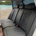 Ikon Motorsports Car Seat Covers With Lumbar Support Pu Leather Cushion Protector For Suv Pick-up Trucks Waterproof Driver 