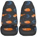 Delerain Car Seat Covers Set 2pcs Moon And Red Panda Universal Front Seats Vehicle Enterior Protector Suitable Fits Most Auto