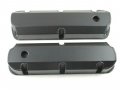 Sbf For Ford 289-351 Fabricated Alum Tall Valve Cover Set Black Coated E41341bc 
