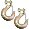 2 Pack 3 8 In Grade 70 Forged Clevis Slip Hooks With Safety Latch 21600lbs Breaking Strength Heavy Duty Chain For Transport And 
