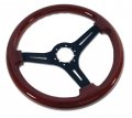 Mahogany Steering Wheel W Black Spokes For 1968-1982 C3 Corvette 