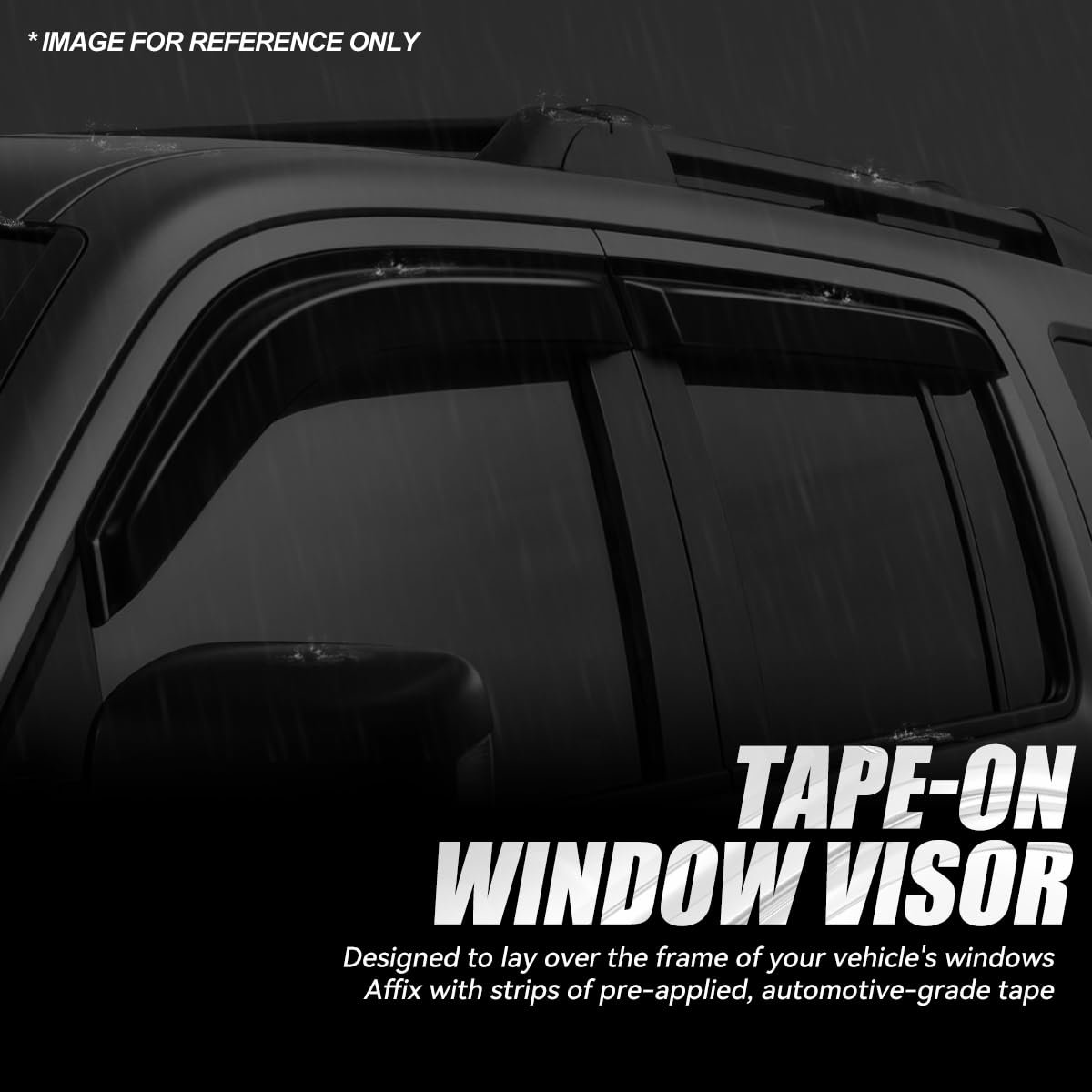 Window Rain Guards For 2017 2025 Honda Ridgeline Glossy Black Vent Visors And Wind Deflectors Set Of 4 Pieces